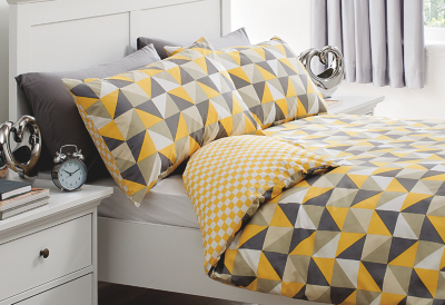 Home Monochrome Triangles Duvet Set Bedding at ASDA