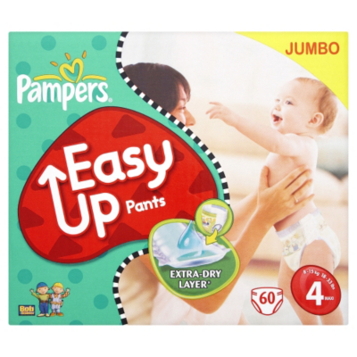 Pampers Easy Ups Size 4 Maxi Jumbo Pack 60 Nappies