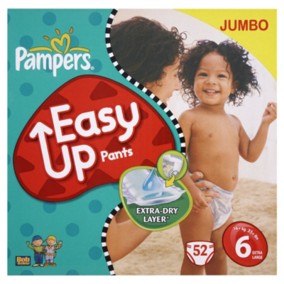 Pampers Easy Ups Size 6 (Extra Large) Jumbo Pack - 52 Nappies