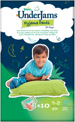 Pampers UnderJams Pyjama Pants Small/Medium 17-29kg/38-65lbs x 10