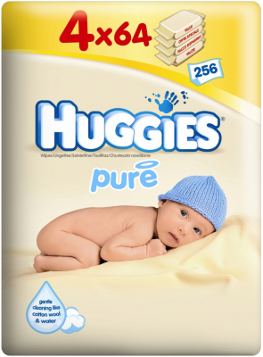 Huggies Pure Wipes 4 Pack Wipes