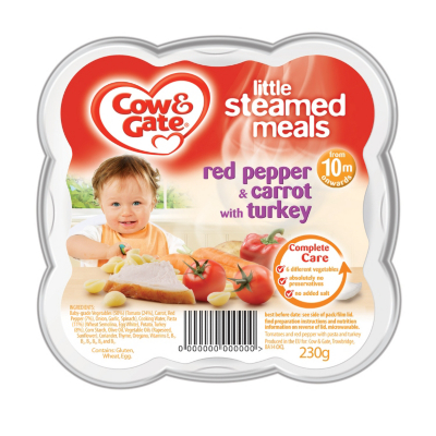 Cow and Gate Steamed Meals Red Pepper with Carrot and Turkey