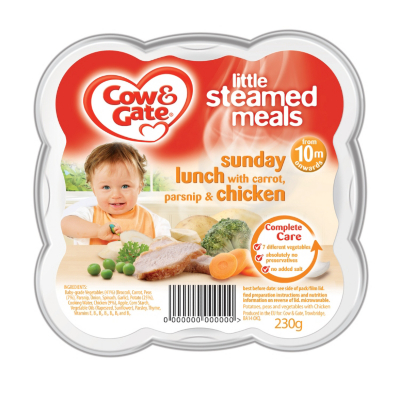 Cow and Gate Steamed Meals Sunday Lunch with Carrot Parsnip and Chicken