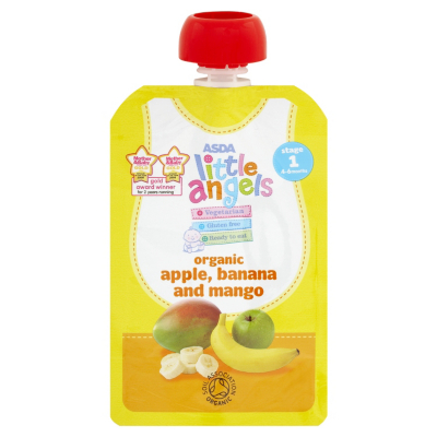 ASDA Little Angels Organic Apple Banana and Mango Fruit Pouch
