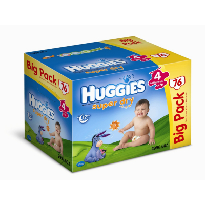 Huggies SuperDry Nappies Size 4 Big Pack 76