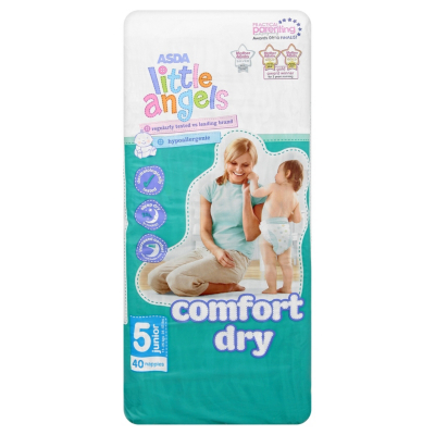 ASDA Little Angels Comfort Dry Junior 40 Nappies