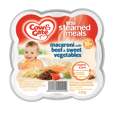 Cow and Gate Steamed Meals Macaroni with Beef and Sweet Vegetables