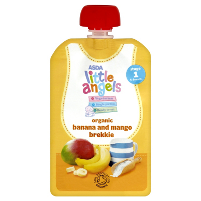 ASDA Little Angels Organic Banana and Mango Brekkie Fruit Pouch