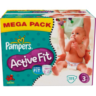 Pampers Active Fit Nappies Size 3 Mega Pack x111