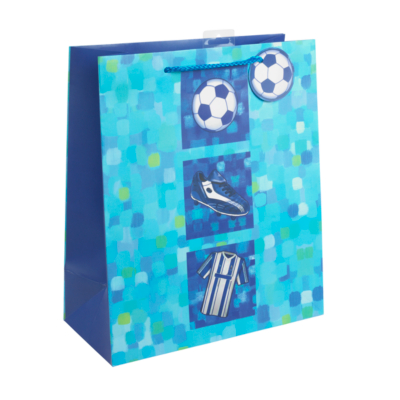 ASDA Large Football Gift Bag, Blue 7009-0