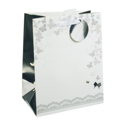 ASDA Silver Butterfly Medium Bag, Cream 7018-0