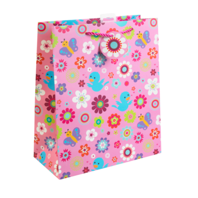 Animal Large Girly Animals Gift Bag, Pink 7037-0
