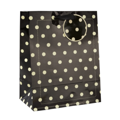 ASDA Black Polka Dot Medium Bag, Black 7044-0
