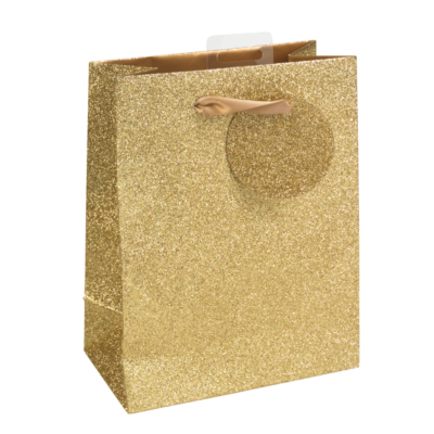 ASDA Small Gold Glitter Gift Bag, Gold 7422-0