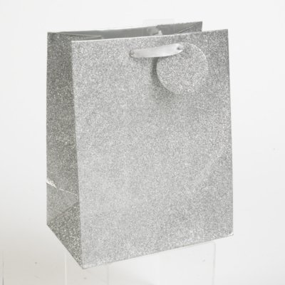 ASDA Medium Silver Glitter Gift Bag, Silver 7425-0
