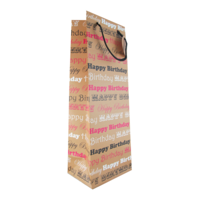 ASDA Bottle Gift Bag- Happy Birthday, Pink 208931