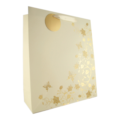 ASDA Large Gift Bag- Gold and cream, Gold 208986