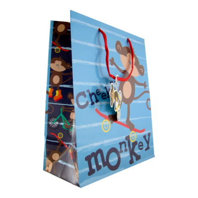 ASDA Medium Gift Bag- Cheeky Monkey, Blue 209068