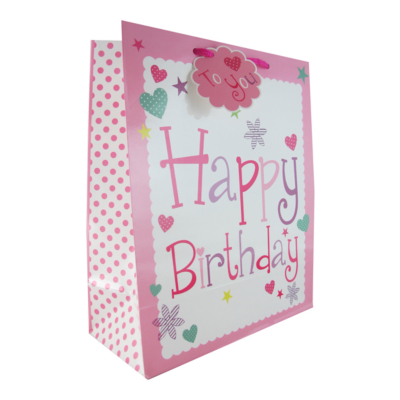 ASDA Medium Gift Bag- Pastel, Pink 209129
