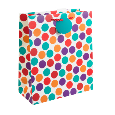 ASDA Large Spotty Gift Bag, White 8392-0
