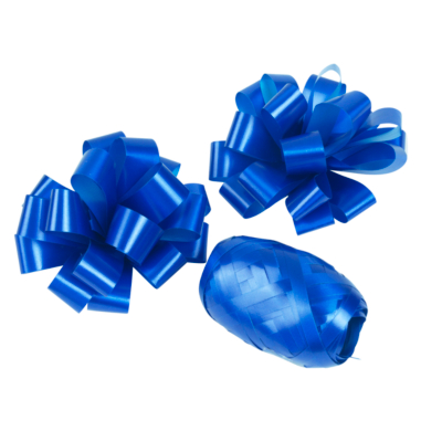 ASDA 2 Blue Bows and 10m Ribbon, Blue 8111-0