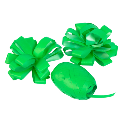 ASDA 2 Green Bows and 10m Ribbon, Green 8114-0