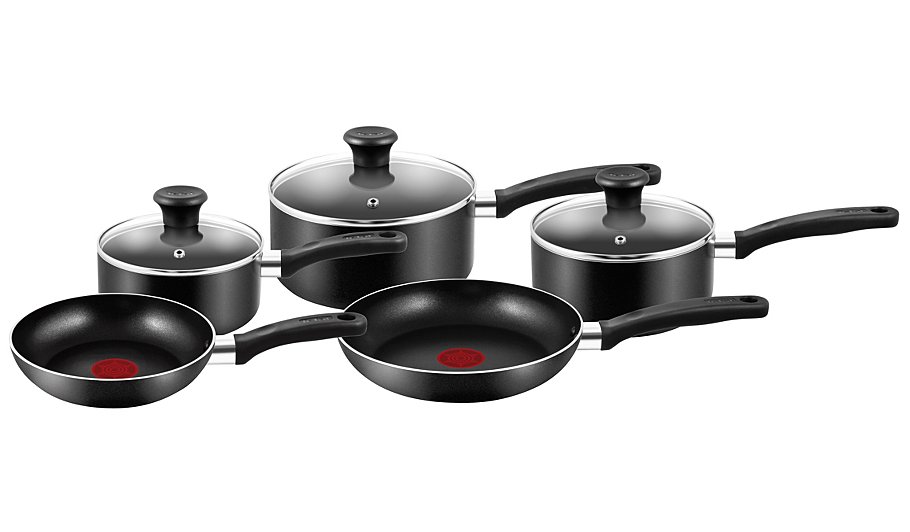 Tefal Essential 5 Piece Non-Stick Cookware Pan Set | Pots & Pans | George at ASDA