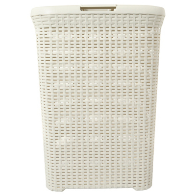 Curver Rattan Effect Laundry Hamper Vintage White Laundry at