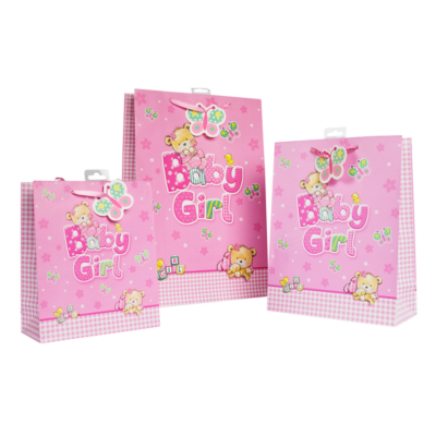 Baby Bear Girl Gift Bag Set, Pink AS0180