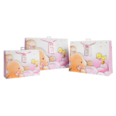 ASDA Sweet Dreams Bunny Pink Gift Bag Set, Pink AS0182