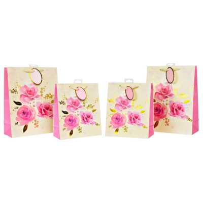 Beautiful Roses Gift Bag Set, Cream AS0190