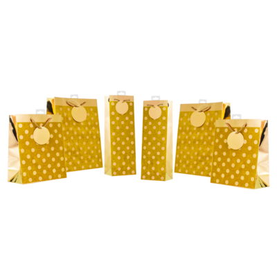 ASDA Dots Gold Gift Bag Set, Gold AS0194