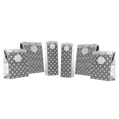 ASDA Dots Silver Gift Bag Set, Silver AS0195