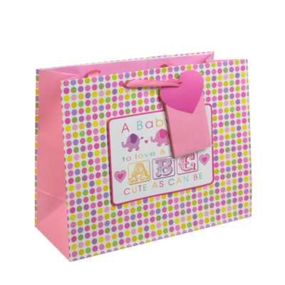 ASDA Baby Girl Large Gift Bag, Pink 5090-0