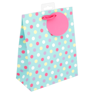 ASDA Small Multispot Gift Bag, Blue 6038-0