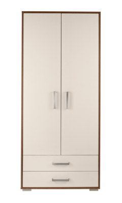 Moscow 2 Door Wardrobe Walnut Effect & Cream Wardrobes at ASDA