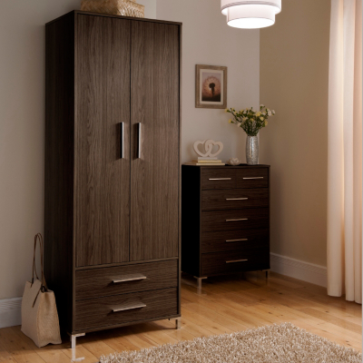 Lowell 2 Door Wardrobe Dark Wood Effect Wardrobes ASDA direct
