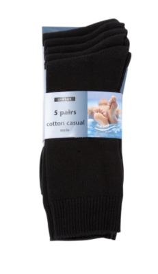 5 Pack Cotton Socks