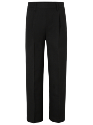 Boys Black Half Elasticated School Trousers