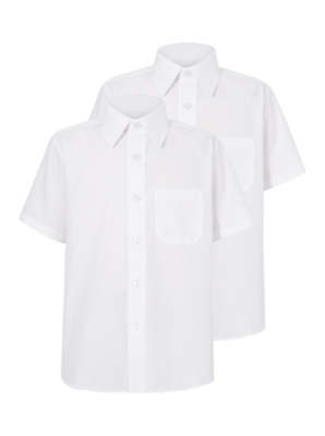 2 Pack Boys Short Sleeve School Shirt