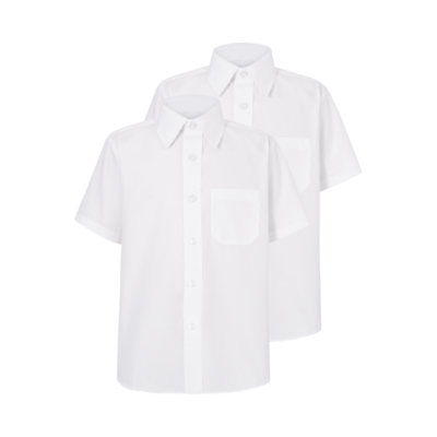 2 Pack Boys Short Sleeve School Shirt