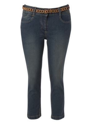 Belted Crop Jeans