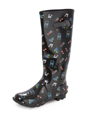 Music Print Wellington Boots