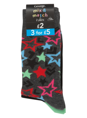 2 Pack Star Socks