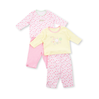 2 Pack Cotton Bunny Print Pyjamas