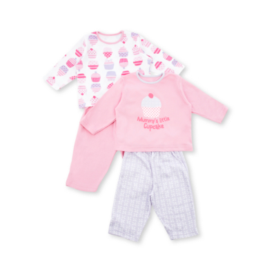2 Pack Cotton Cupcake Pyjamas
