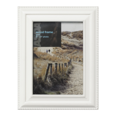 ASDA  White Beaded Photo Frame - 6 x 4ins, White