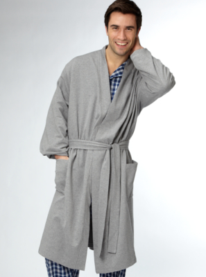 Grey Jersey Dressing Gown alternative view
