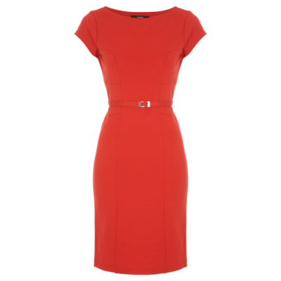 George Formal Ponte Shift Dress - Red, Red