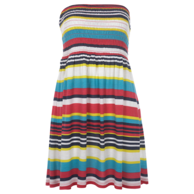 George Stripe Bandeau Dress - Turquoise, Turquoise